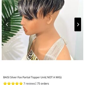 Silver and Black Hair Topper